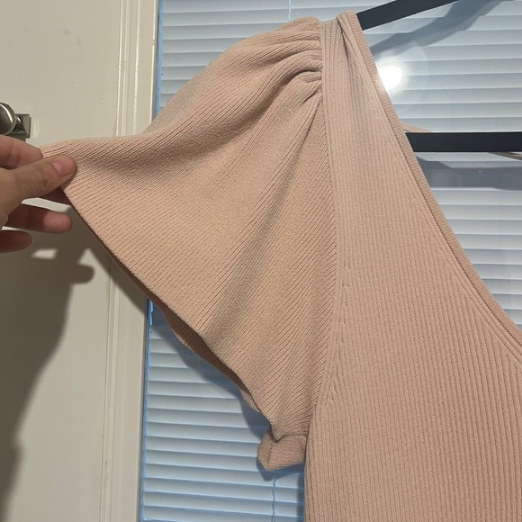 Sandro Paris Fit and Flare Knit Dress, Pink / Blush, Size 6 - Picture 8 of 9